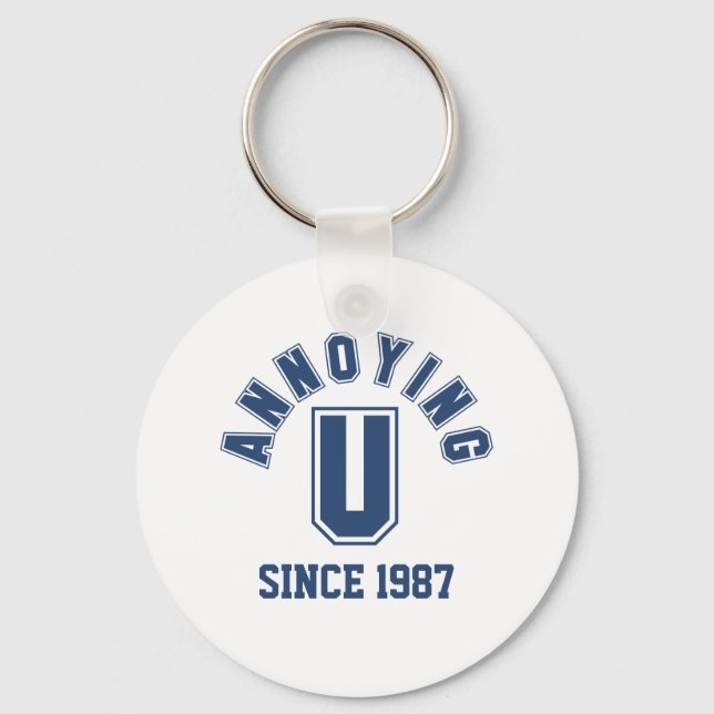 Funny Annoying You Keychain, Blue Key Ring (Front)
