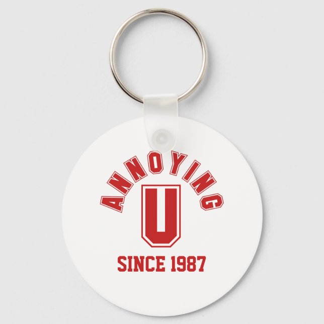 Funny Annoying You Keychain, Red Key Ring (Front)