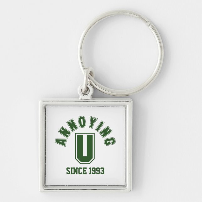 Funny Annoying You Premium Keychain, Green Key Ring (Front)