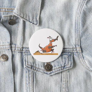 Funny Anteater Cartoon Quirky Running Animal  7.5 Cm Round Badge