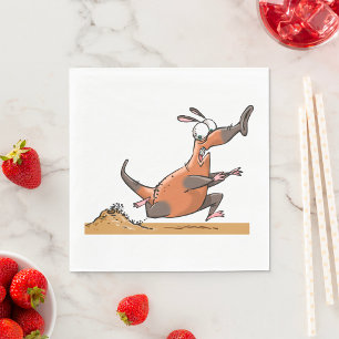 Funny Anteater Cartoon Quirky Running Animal Napkin