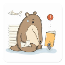 Funny Anteater Paperwork Overload Illustration