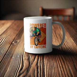 Funny Anteater Powered By Caffeine Cyclist Cartoon Coffee Mug