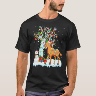 Funny Antelope Lighting Xmas Tree Santa Antelope C T-Shirt