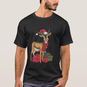Funny Antelope Lover Xmas Holiday Santa Antelope C T-Shirt