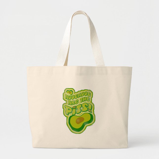 Funny Anti Avocado The Pits Slogan Design Large Tote Bag (Front)