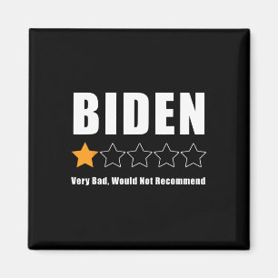 Funny Anti Biden Pro Trump 1 Star Rating Election  Magnet
