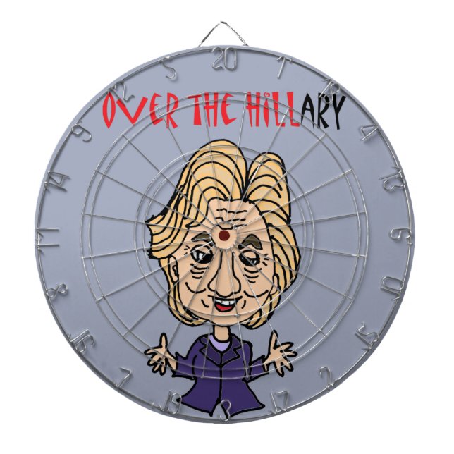Funny Anti Hillary Clinton Political Art Dartboard (Front)