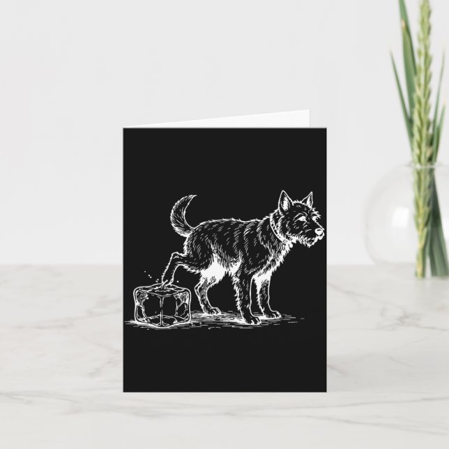 Funny anti ice dog  card (Front)