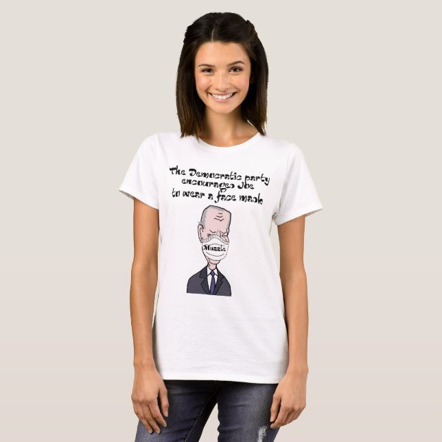 Funny anti Joe Biden wearing Mask Politics T-Shirt (Front Full)
