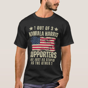 Funny Anti Kamala Harris Stupid Joke American Flag T-Shirt