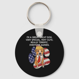 Funny Anti President Donald Trump Dog Funny Politi Key Ring