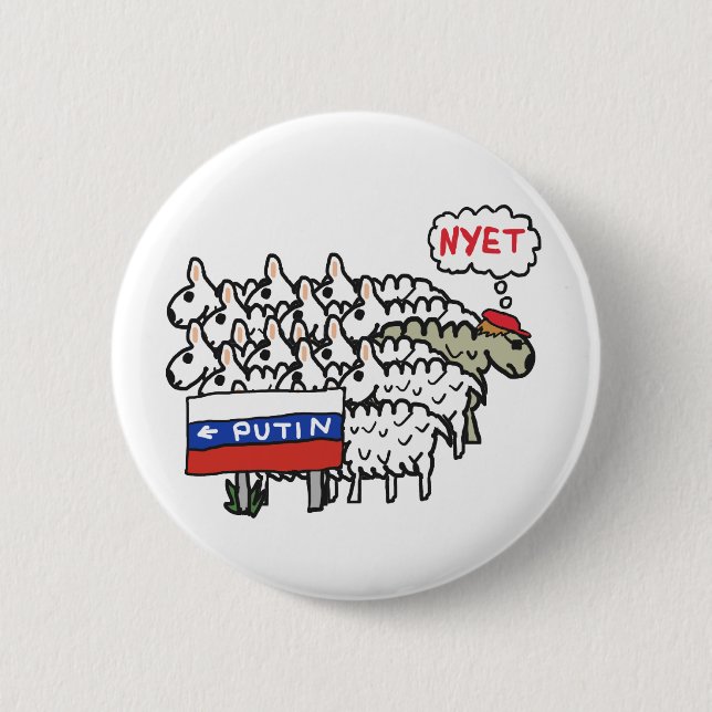Funny Anti Putin 6 Cm Round Badge (Front)