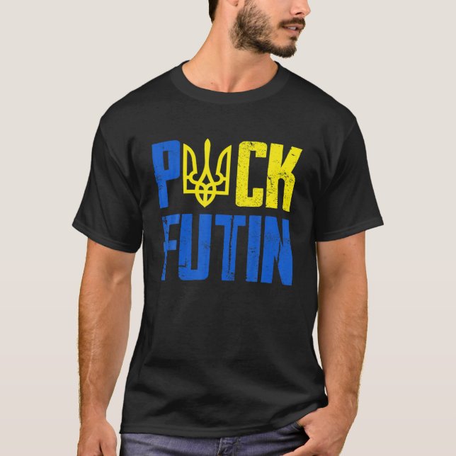Funny Anti Putin Meme I Stand With Ukraine Ukraini T-Shirt (Front)