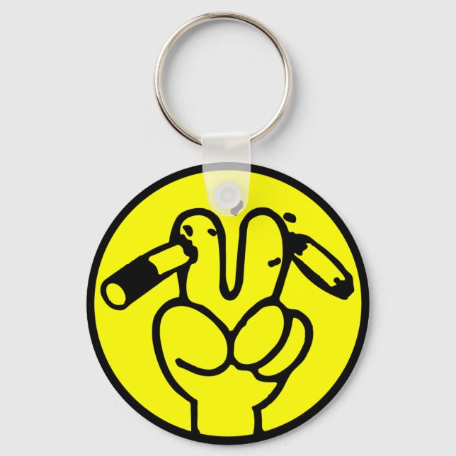 Funny Anti Smoking ⚠ Thai Sign ⚠ Key Ring (Front)