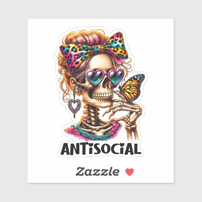 Funny anti social skeleton (Sheet)
