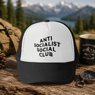 Funny Anti Socialist Social Club Socialism Trucker Hat
