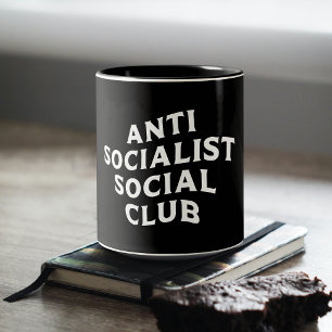 Funny Anti Socialist Social Club Socialism Two-Tone Coffee Mug