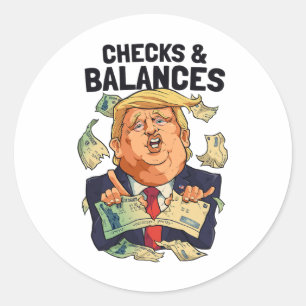 Funny Anti-trump Checks And Lances Funny Anti-trum Classic Round Sticker
