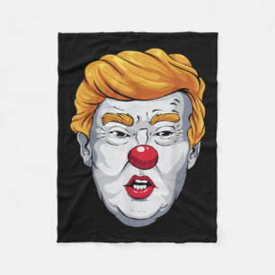 Funny Anti Trump Clown 2024 Election Halloween Fleece Blanket