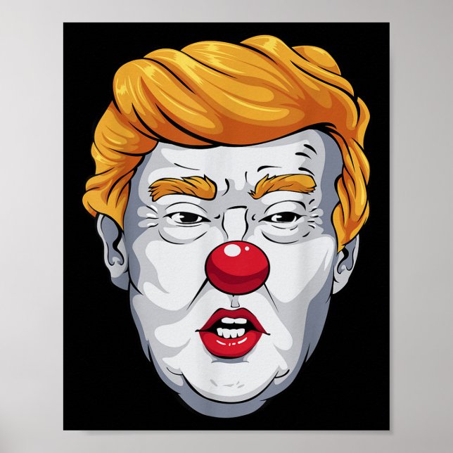 Funny Anti Trump Clown 2024 Election Halloween Poster (Front)