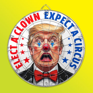 Funny anti Trump clown face elect a clown Dartboard