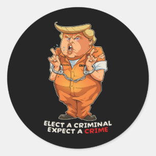 Funny Anti-trump Elect A Criminal Crimes Funny Ant Classic Round Sticker