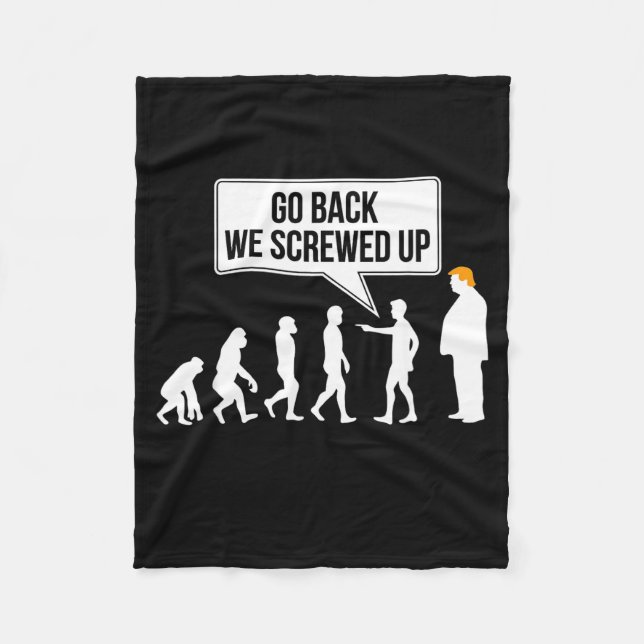 Funny Anti-trump Evolution Litical Humor  Fleece Blanket (Front)
