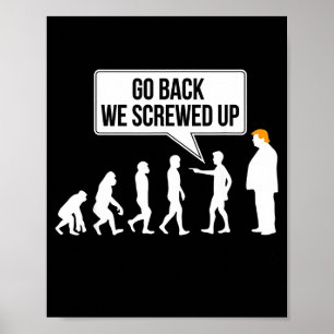 Funny Anti-trump Evolution Litical Humor  Poster