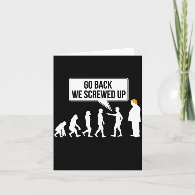 Funny Anti-trump Evolution Litical Humour  Card (Front)