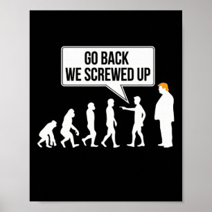 Funny Anti-trump Evolution Political Humour Poster