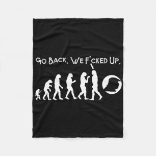 Funny Anti Trump - Go Back! Trump Evolution Tee Fleece Blanket