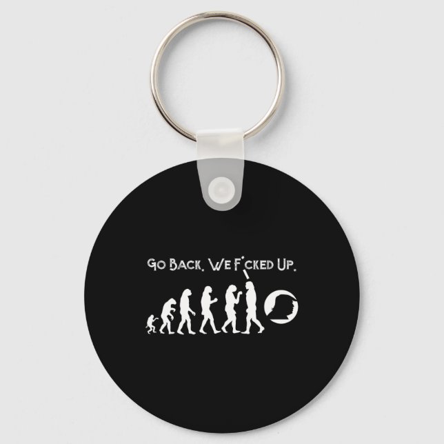 Funny Anti Trump - Go Back! Trump Evolution Tee  Key Ring (Front)