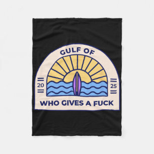 Funny Anti-trump Gulf Of Who Gives A F-ck Logo Sty Fleece Blanket