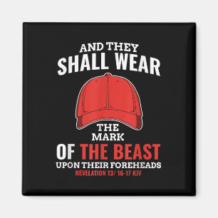 Funny Anti Trump Mark Of The Beast Red Hat Magnet