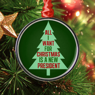 Funny Anti Trump Political Christmas Metal Ornament