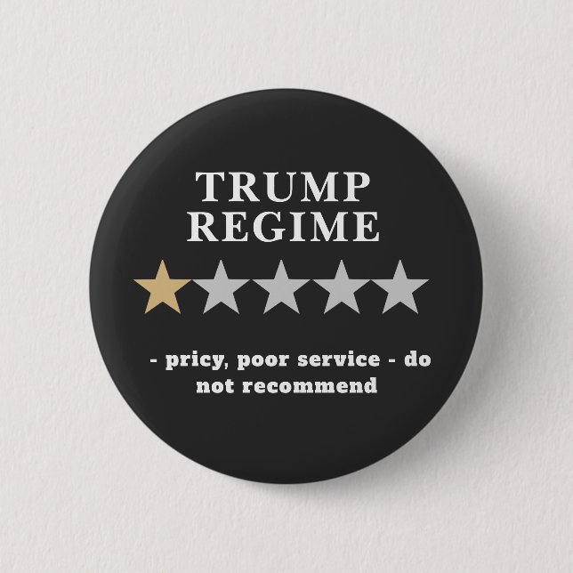 Funny Anti Trump Review Political Humour  6 Cm Round Badge (Front)