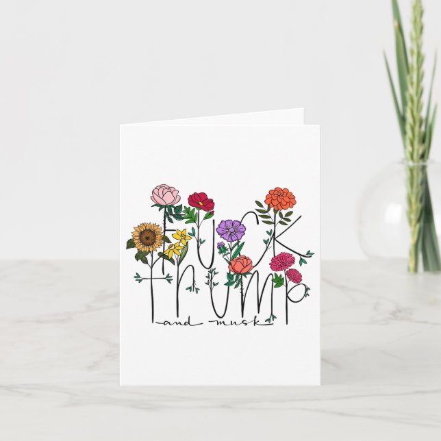 Funny Anti Trump Subtle Floral Flower Anti-trump W Card (Front)