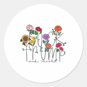 Funny Anti Trump Subtle Floral Flower Anti-trump W Classic Round Sticker