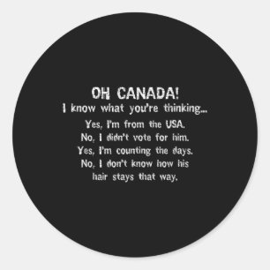 Funny Anti Trump Tees Uni-adults Black Small Oh Classic Round Sticker