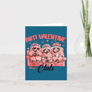 Funny Anti Valentine Club Raccoon Heart Happy Vale Card