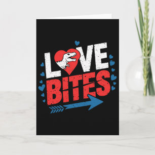 Funny Anti Valentine Day Dinosaur Love Bites Boys  Card