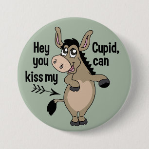 Funny Anti-Valentine Donkey button