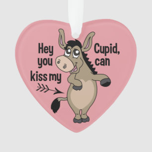 Funny Anti-Valentine Donkey custom ornament