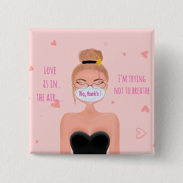 Funny Anti-Valentine’s Day 15 Cm Square Badge (Front)