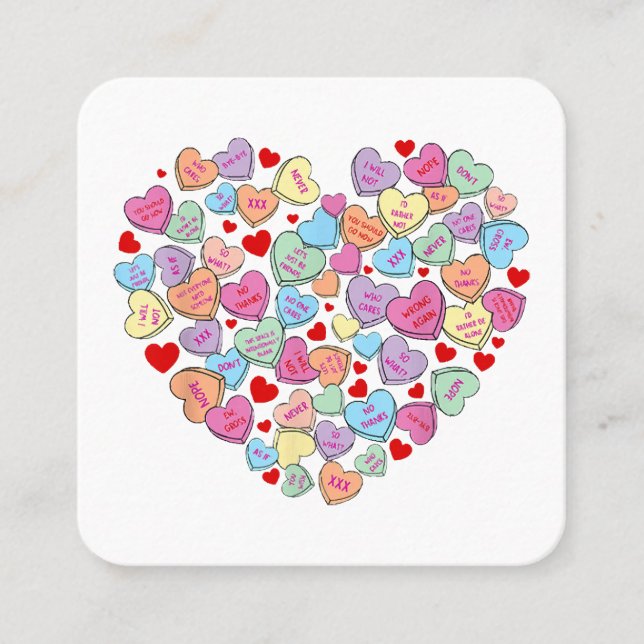 Funny Anti Valentines Day Square Business Card (Front)