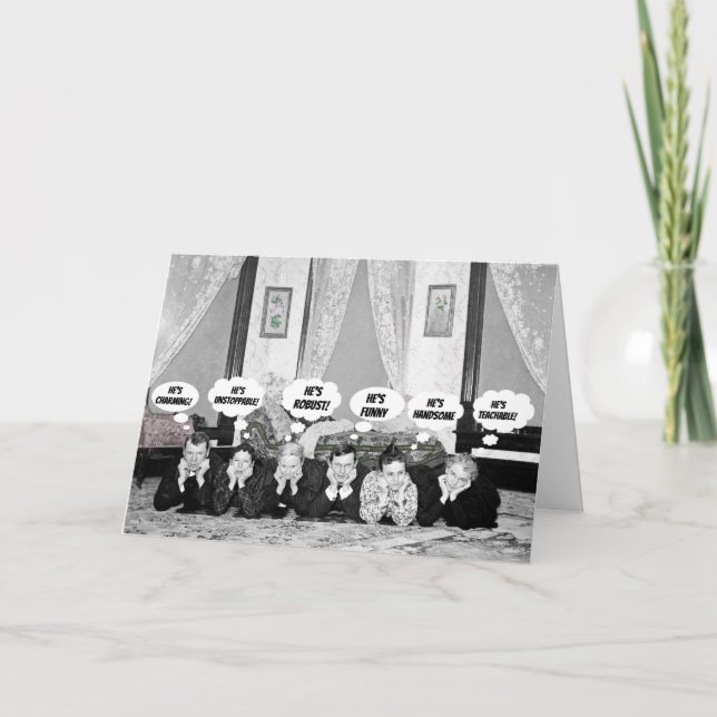 FUNNY ANTIQUE  EDWARDIAN Thought Bubbles Photo Card (Front)