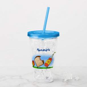Funny ants cartoon acrylic tumbler