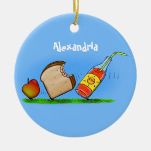 Funny ants cartoon ceramic ornament