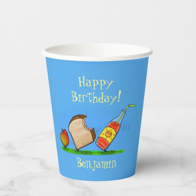Funny ants picnic cartoon illustration paper cups (Front)